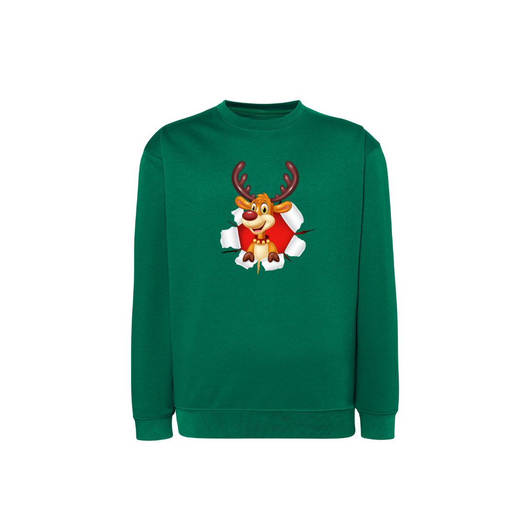 Sweatshirt Estampa Rena De Natal