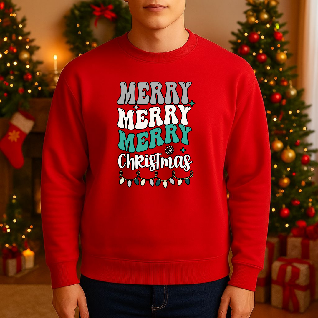 Sweatshirt Estampa De Natal Merry Christmas Luzes