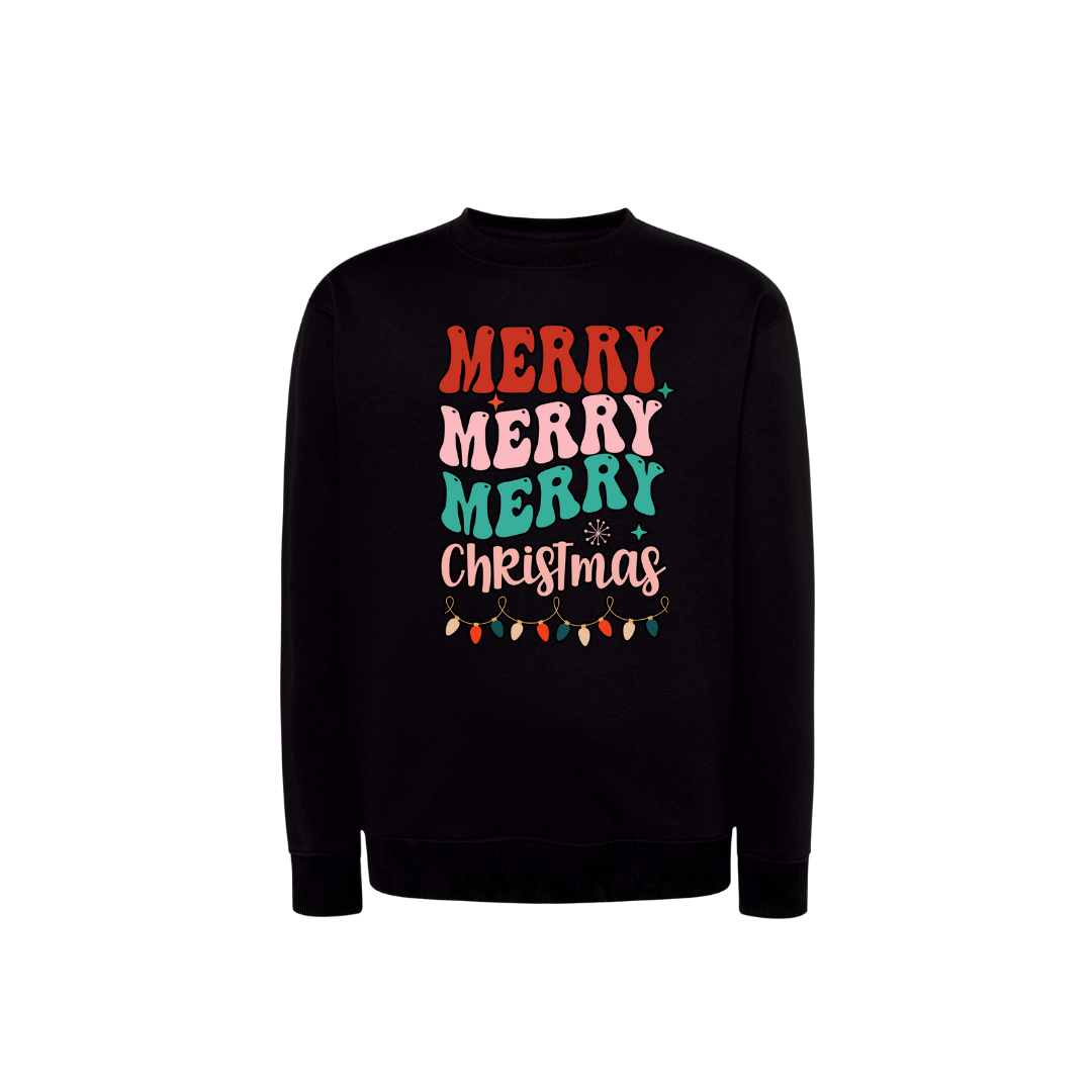 Sweatshirt Estampa De Natal Merry Christmas Luzes