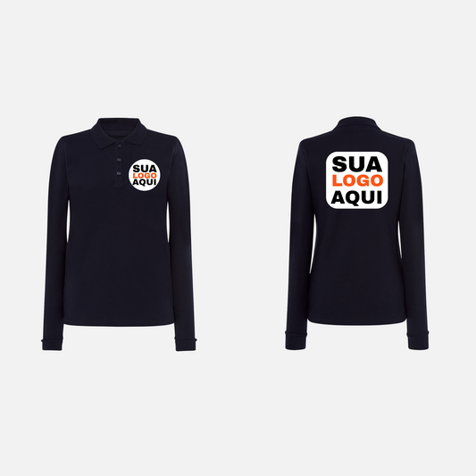 POLO MANGA LONGA ESTAMPA FRENTE (12X12CM) + COSTAS (25X25CM)