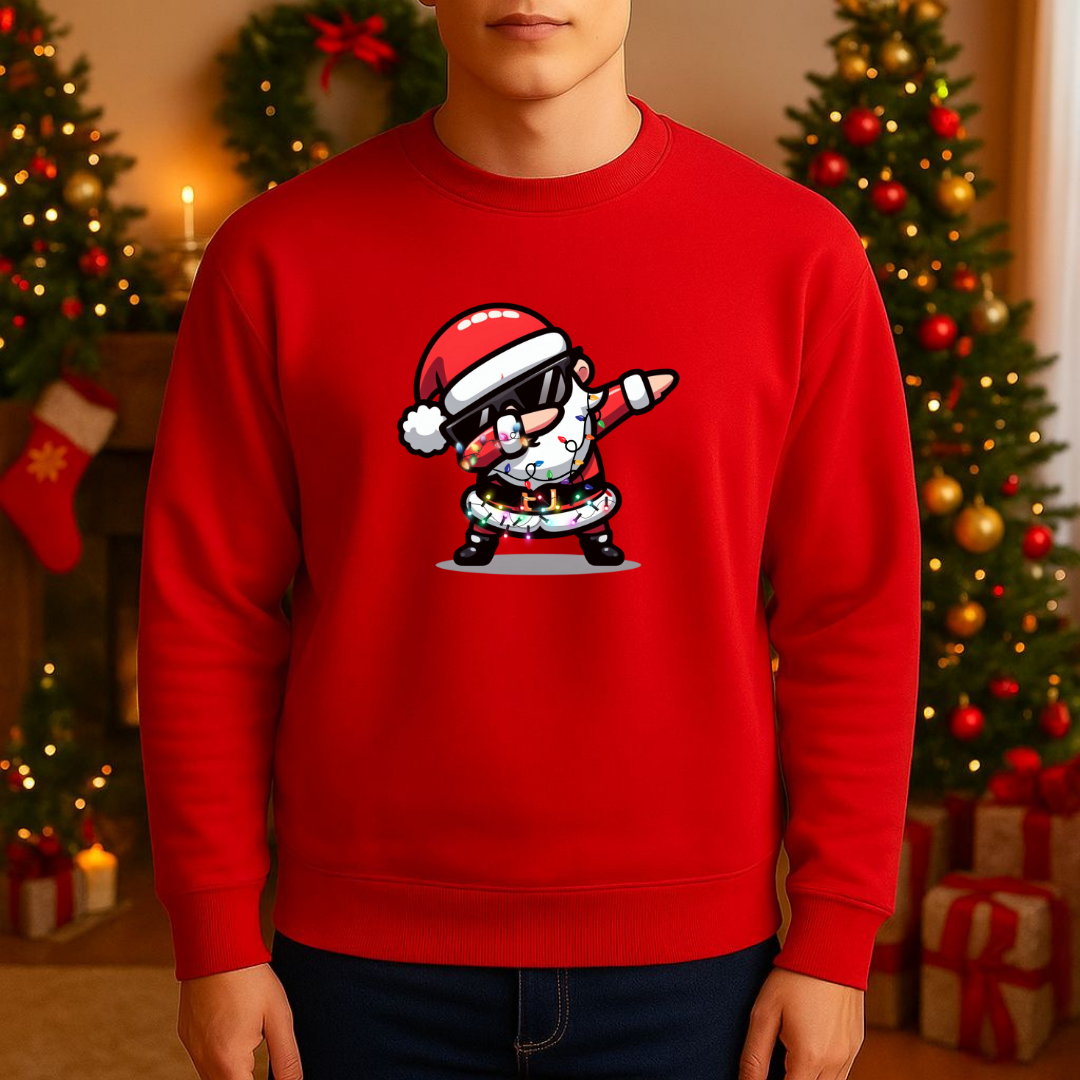 Sweatshirt Estampa De Natal Papai Noel De Òculos