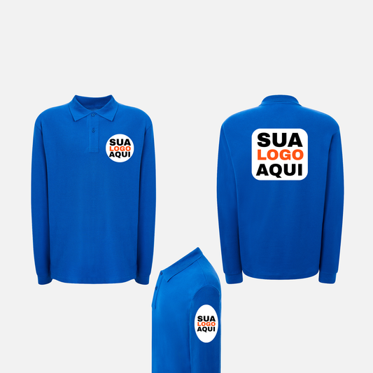 POLO MANGA LONGA ESTAMPA FRENTE + COSTAS + MANGAS