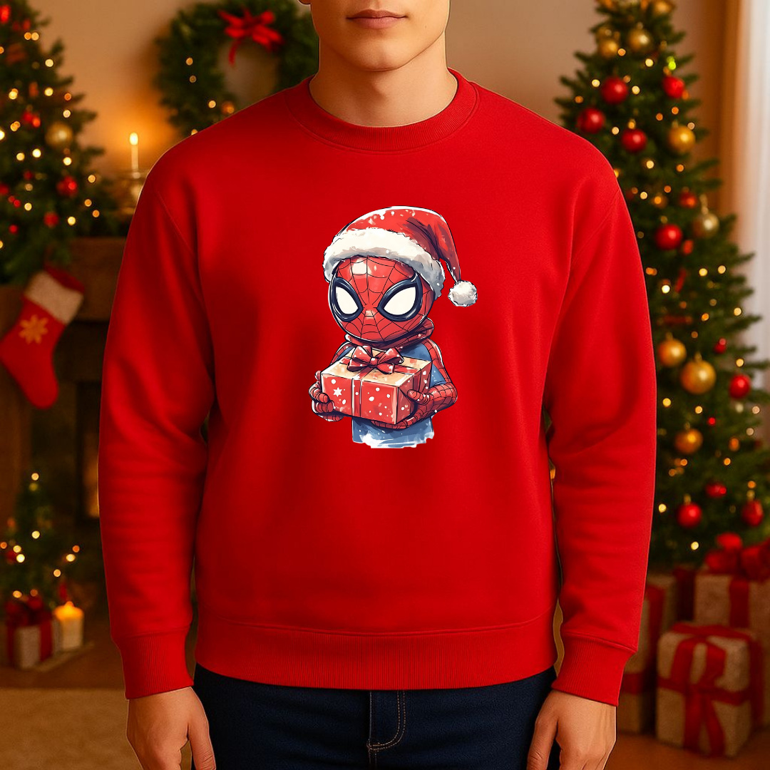 Sweatshirt Estampa De Natal Homem-Aranha