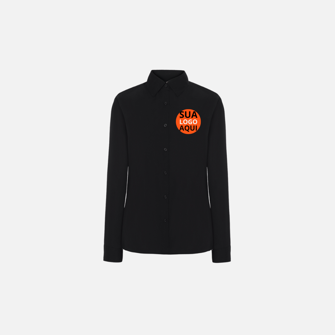 Camisa Social Manga Longa Logo Simples