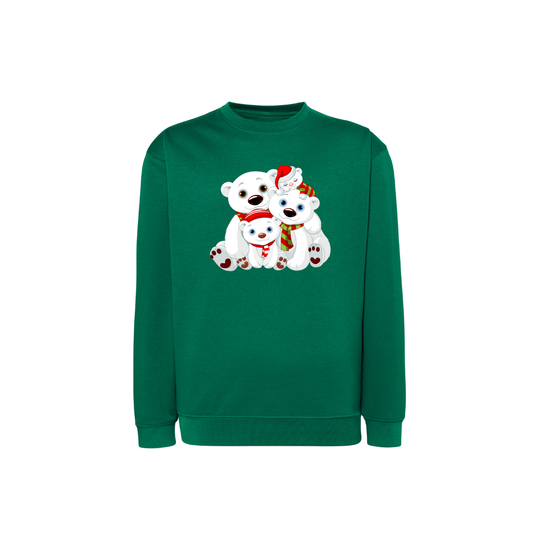Sweatshirt Estampa De Natal Família Urso