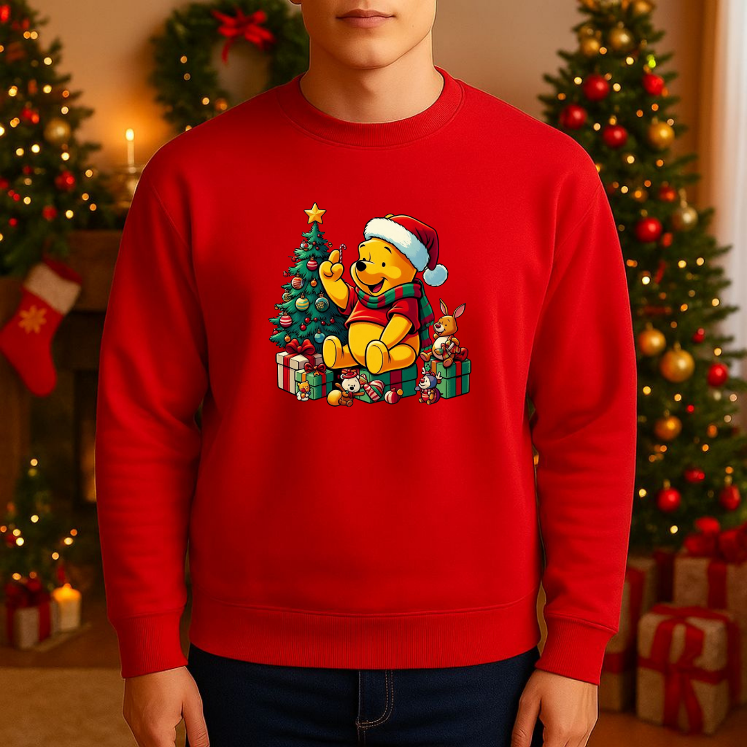 Sweatshirt Estampa De Natal Ursinho Pooh