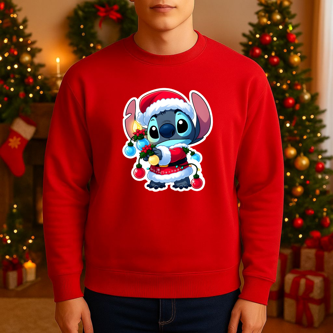 Sweatshirt Estampa De Natal Stitch