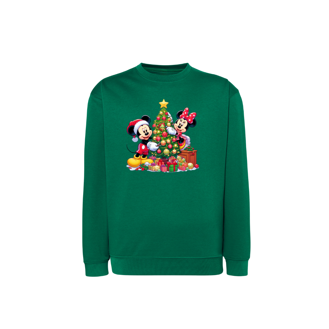 Sweatshirt Estampa De Natal Mickey e Minnie