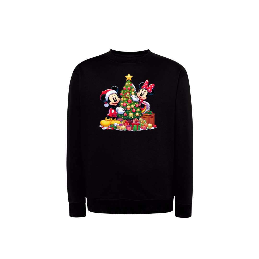 Sweatshirt Estampa De Natal Mickey e Minnie