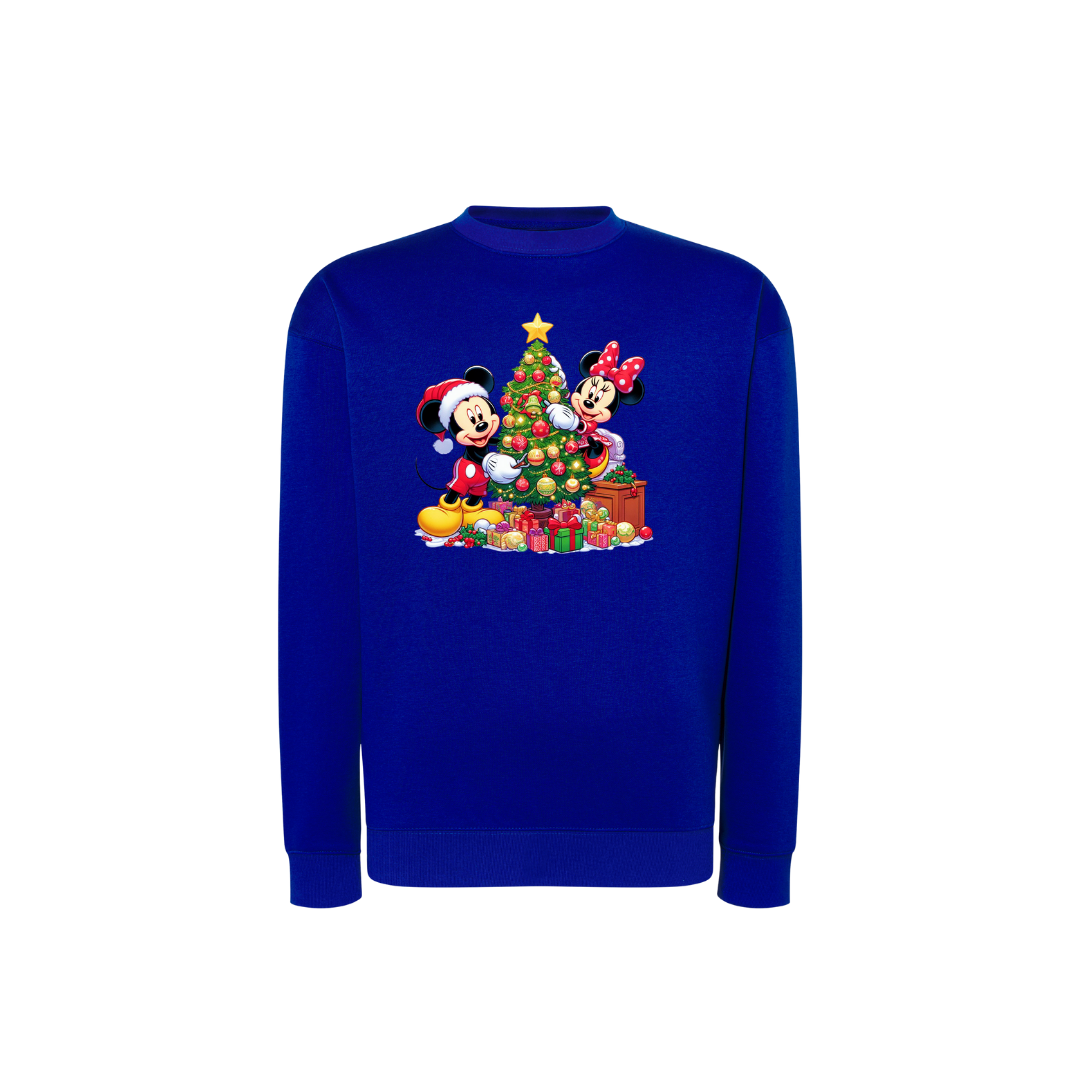 Sweatshirt Estampa De Natal Mickey e Minnie