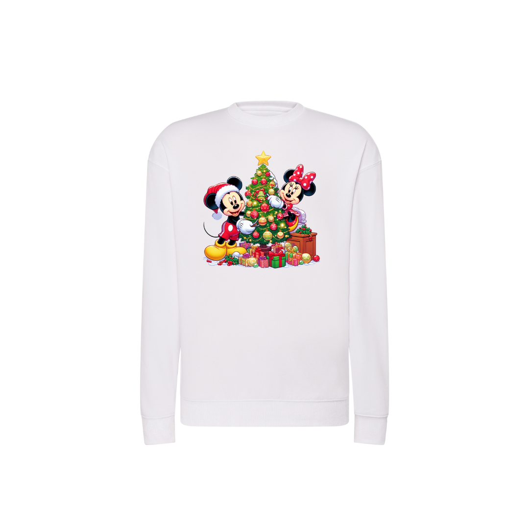 Sweatshirt Estampa De Natal Mickey e Minnie