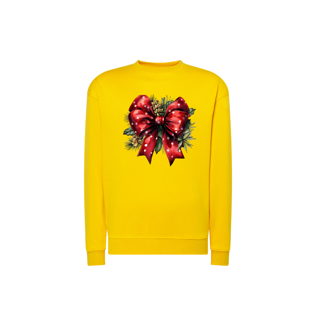 Sweatshirt Estampa De Natal Laço Vermelho