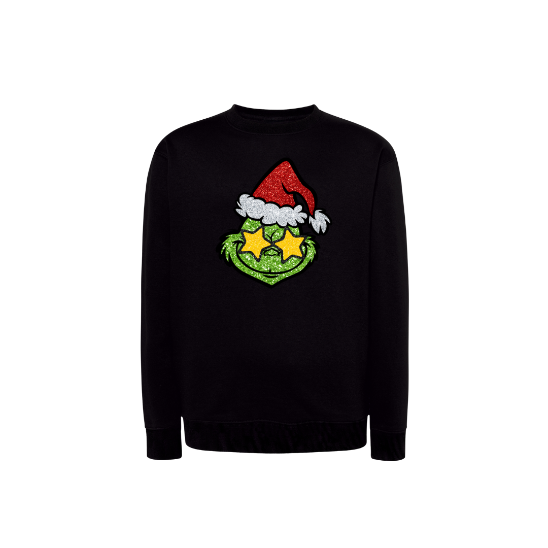 Sweatshirt Estampa De Natal Grinch Glitter