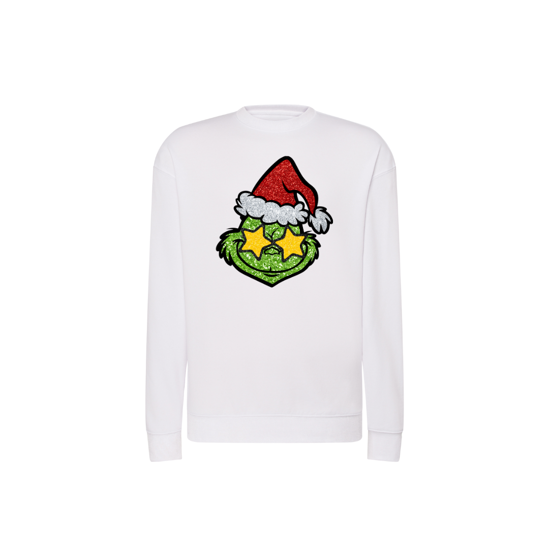 Sweatshirt Estampa De Natal Grinch Glitter