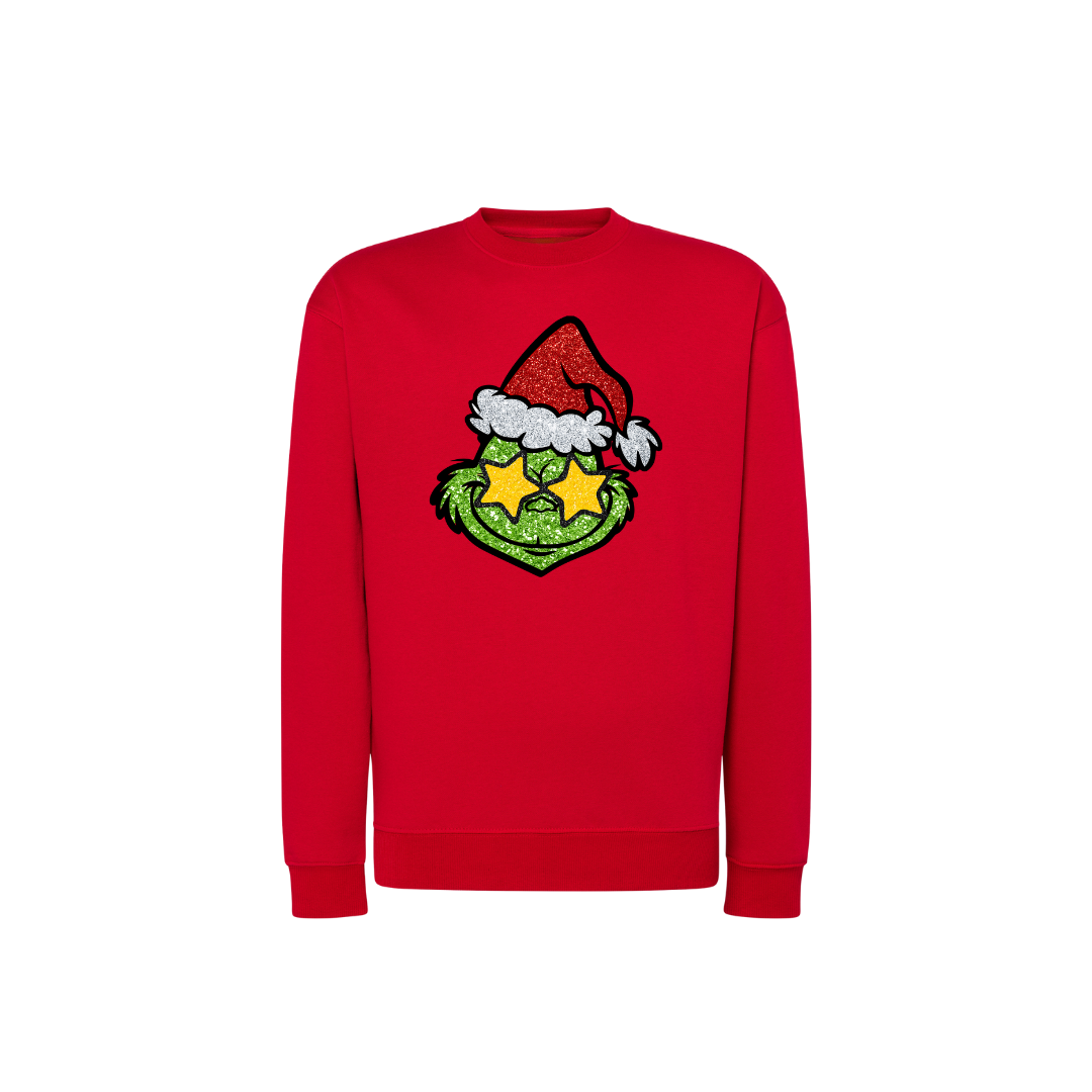 Sweatshirt Estampa De Natal Grinch Glitter