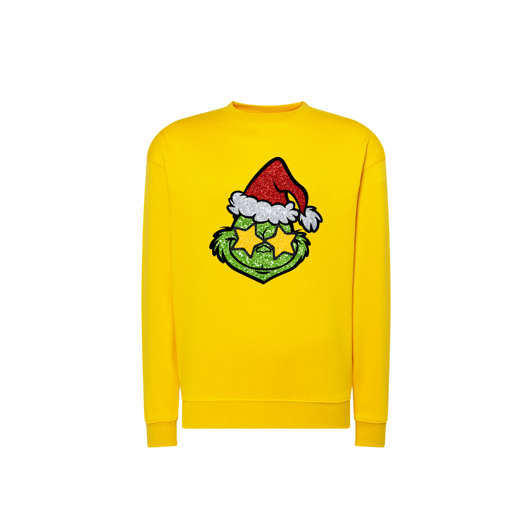 Sweatshirt Estampa De Natal Grinch Glitter
