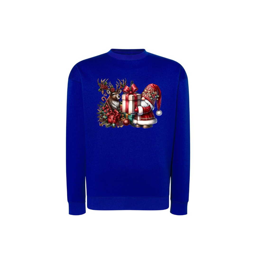 Sweatshirt Estampa De Natal Gnome e Rena