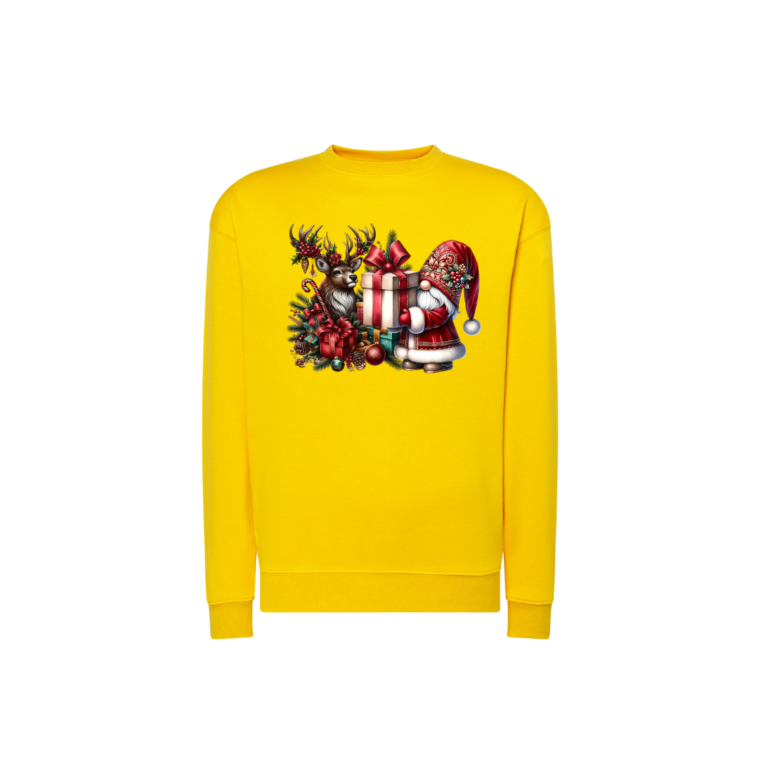 Sweatshirt Estampa De Natal Gnome e Rena