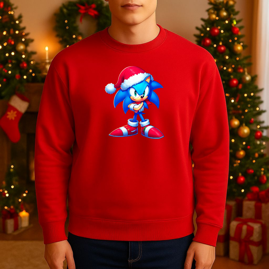 Sweatshirt Estampa De Natal Sonic the Hedgehog