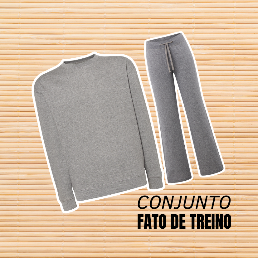 Conjunto de Fato de Treino Unissex Sweatshirt sem Capuz + Calças