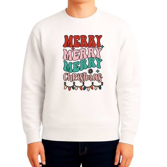 Sweatshirt Estampa De Natal Merry Christmas Luzes