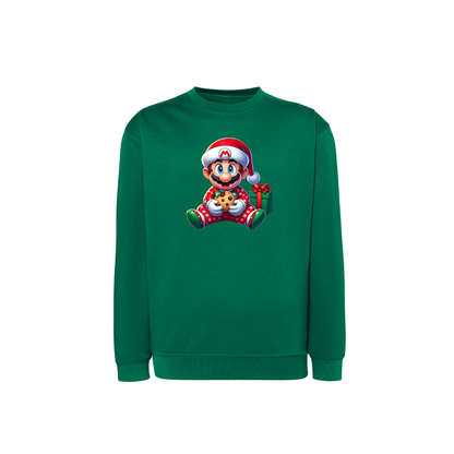Sweatshirt Estampa De Natal Super Mario