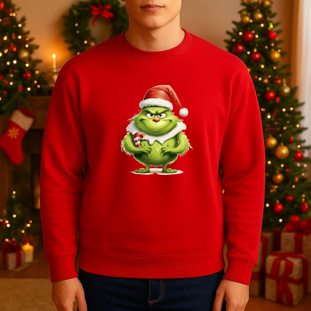 Sweatshirt Estampa De Natal Grinch Pai