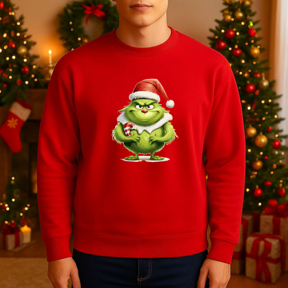 Sweatshirt Estampa De Natal Grinch Pai
