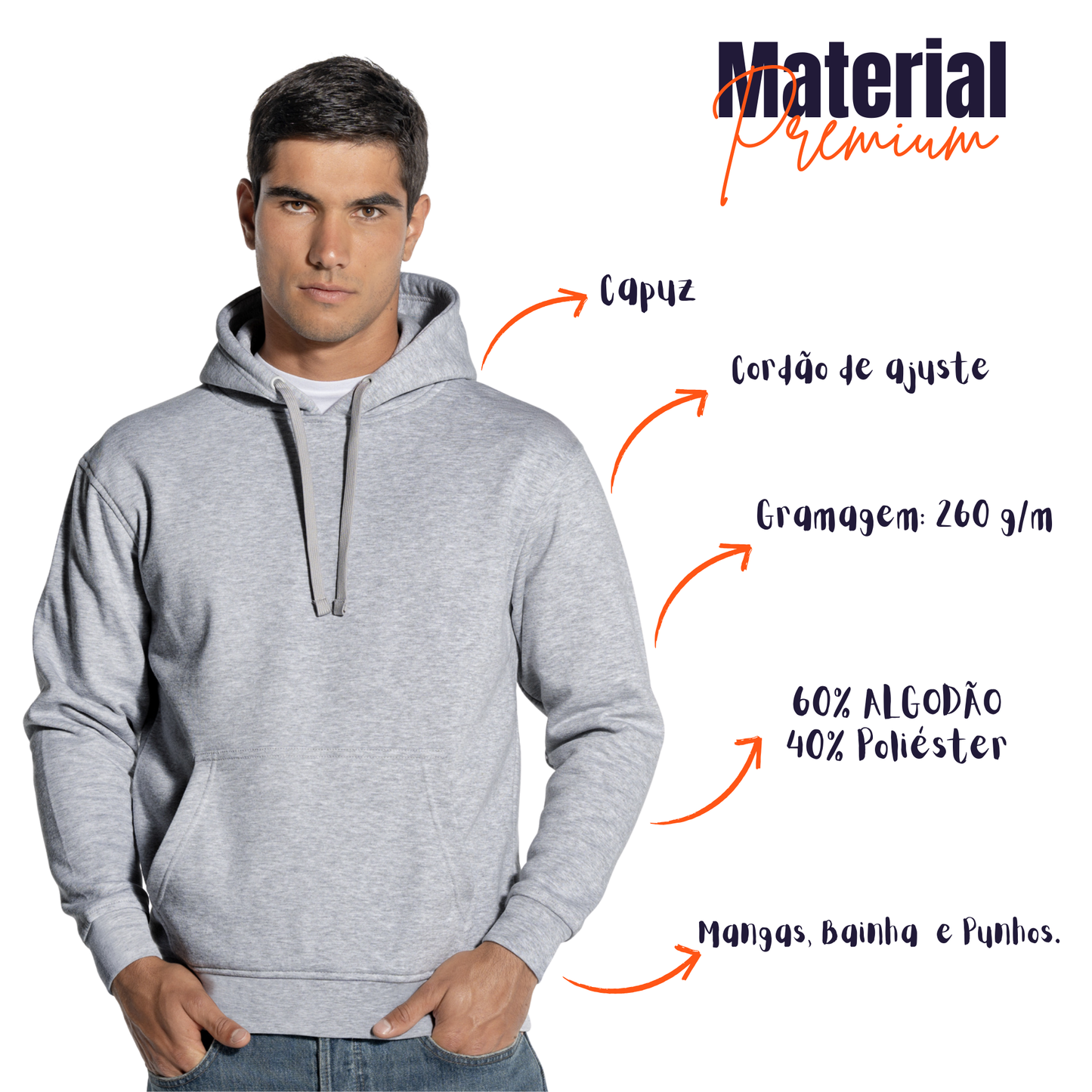 Sweartshirts Com Capuz Unissexo Estampa Costas 25x25cm