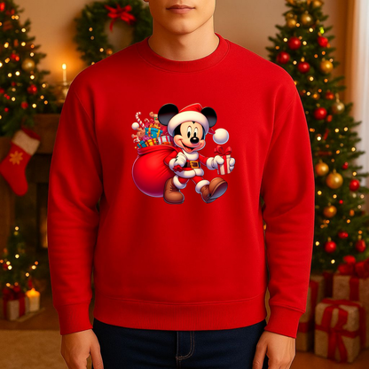 Sweatshirt Estampa De Natal Mickey Mouse