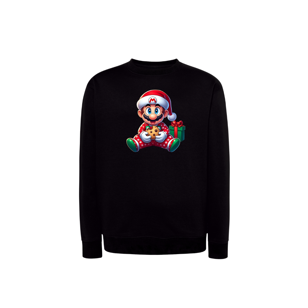 Sweatshirt Estampa De Natal Super Mario