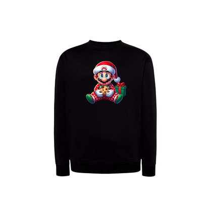Sweatshirt Estampa De Natal Super Mario