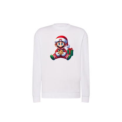Sweatshirt Estampa De Natal Super Mario