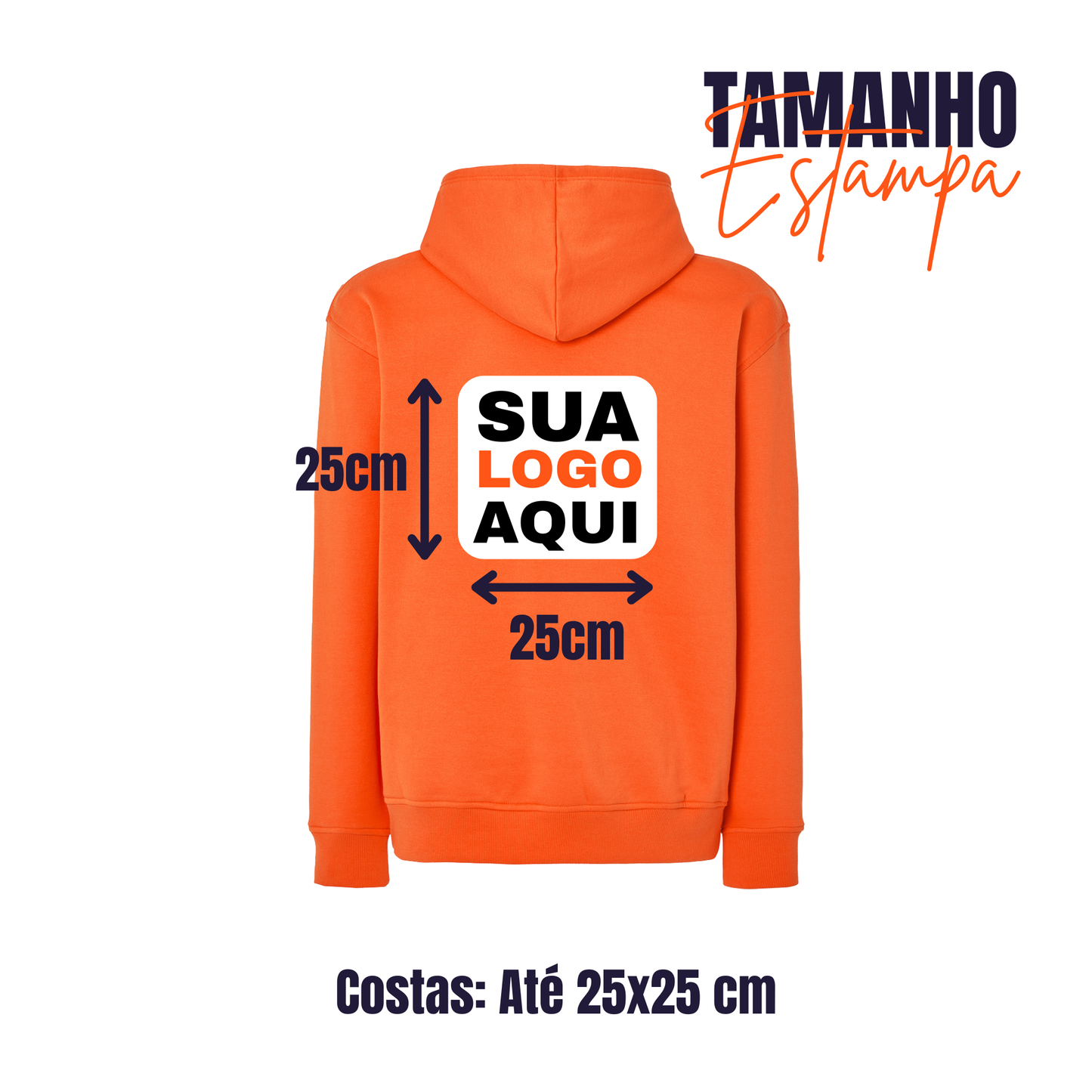 Sweartshirts Com Capuz Unissexo Estampa Costas 25x25cm