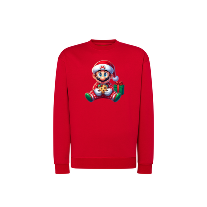 Sweatshirt Estampa De Natal Super Mario