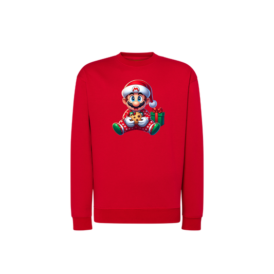 Sweatshirt Estampa De Natal Super Mario