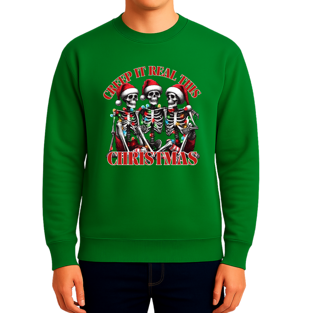 Sweatshirt Estampa De Natal Creep It Real This Christmas