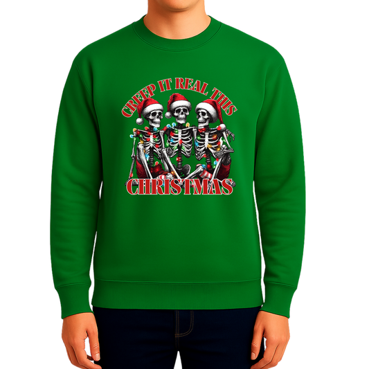 Sweatshirt Estampa De Natal Creep It Real This Christmas