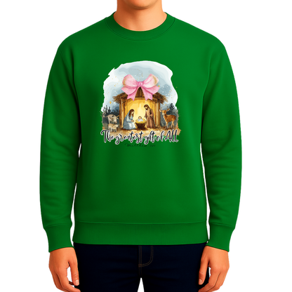 Sweatshirt Estampa De Natal Família Sagrada