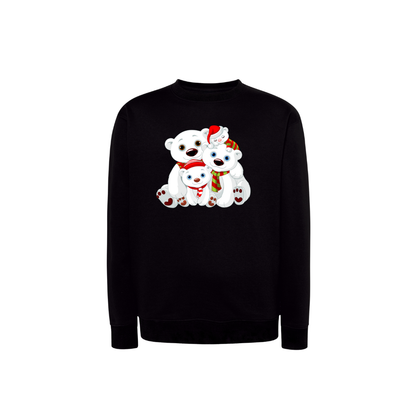 Sweatshirt Estampa De Natal Família Urso