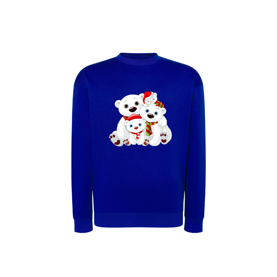 Sweatshirt Estampa De Natal Família Urso