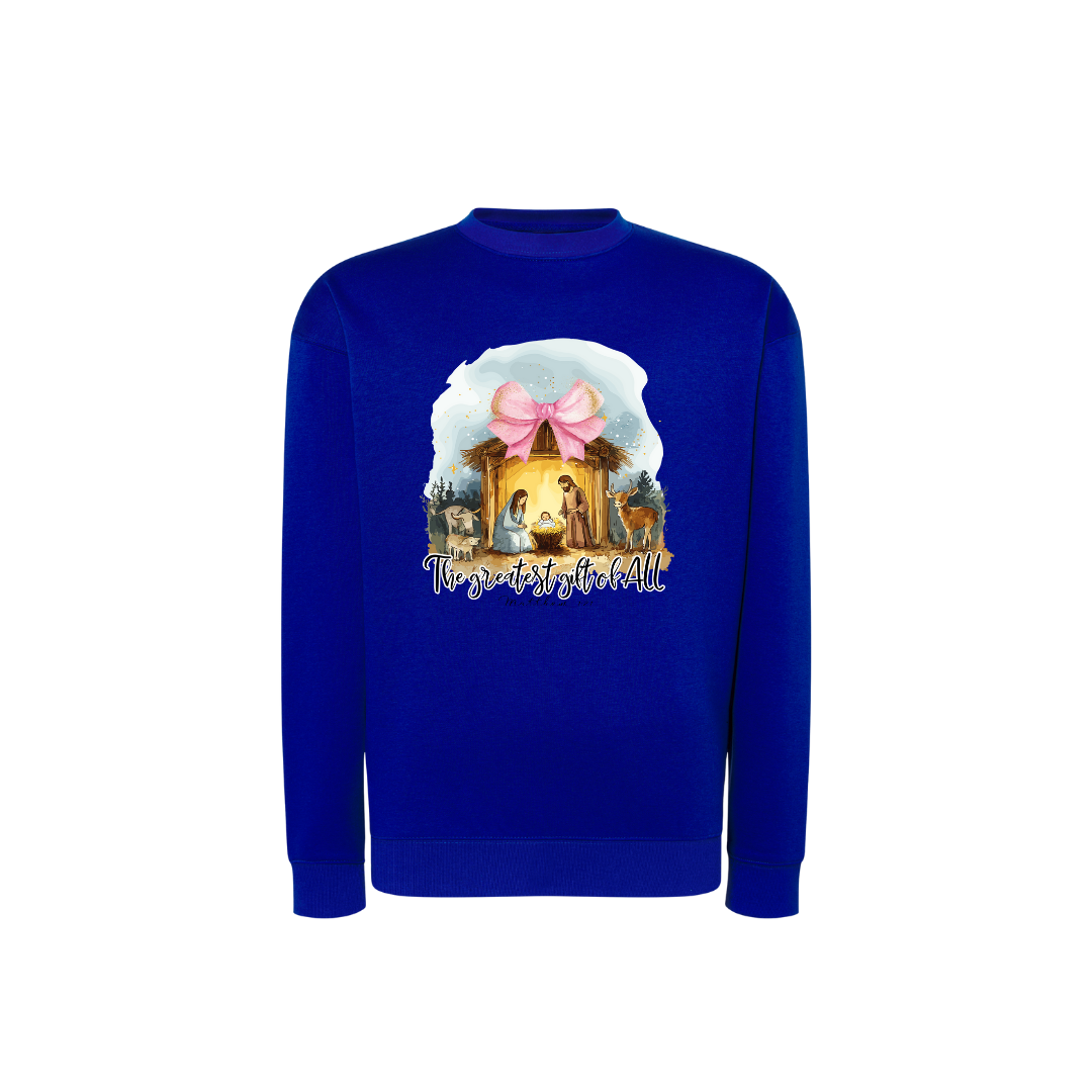 Sweatshirt Estampa De Natal Família Sagrada