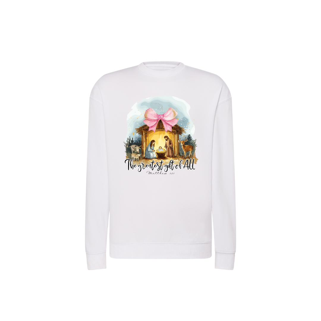 Sweatshirt Estampa De Natal Família Sagrada