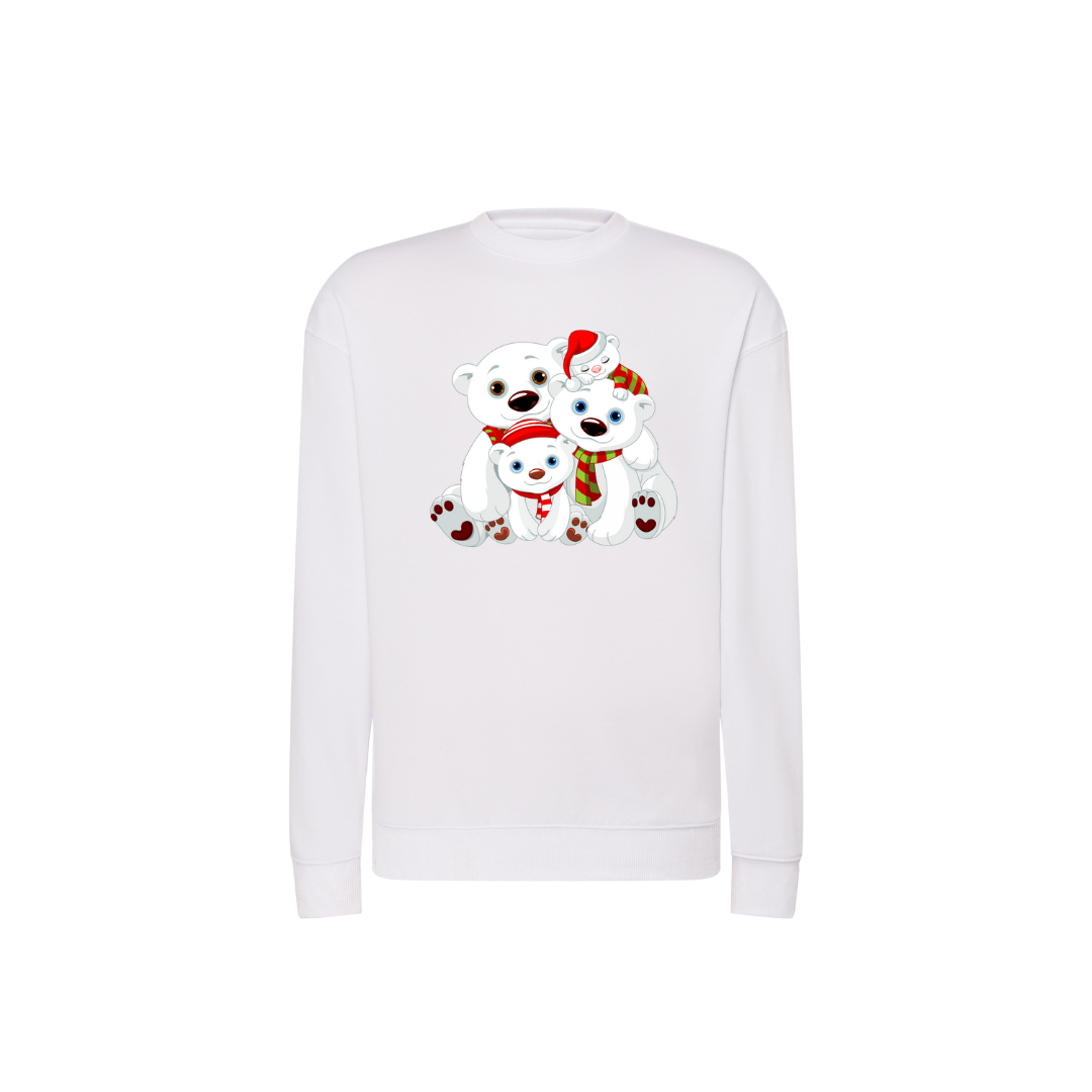 Sweatshirt Estampa De Natal Família Urso