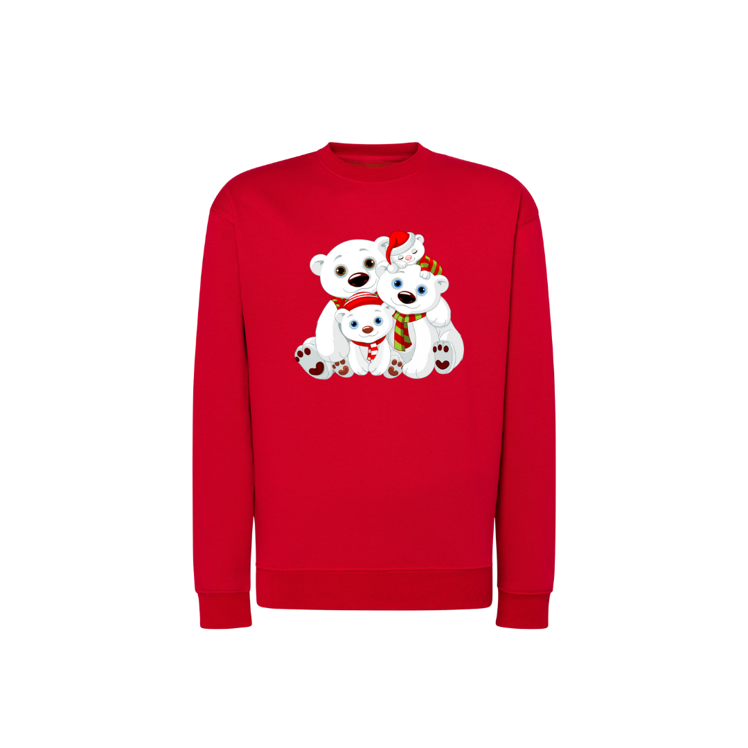 Sweatshirt Estampa De Natal Família Urso