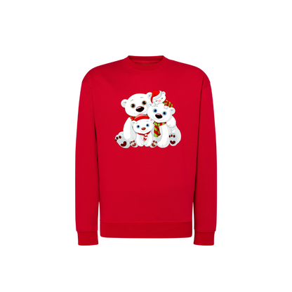 Sweatshirt Estampa De Natal Família Urso
