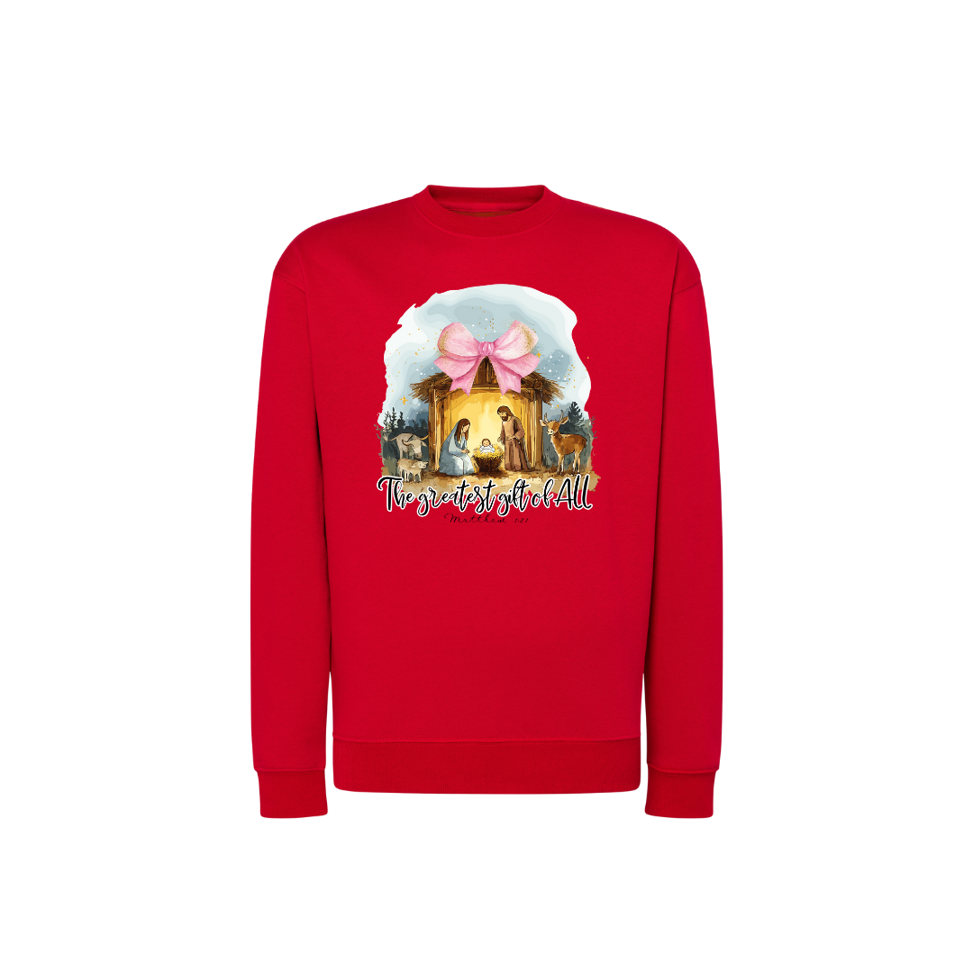 Sweatshirt Estampa De Natal Família Sagrada