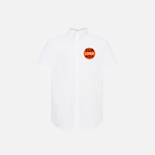 CAMISA SOCIAL MANGA CURTA LOGO SIMPLES