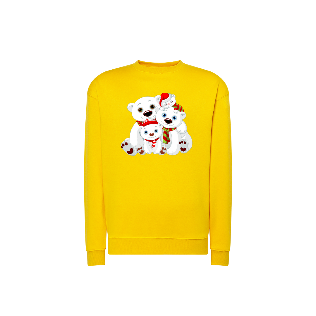Sweatshirt Estampa De Natal Família Urso