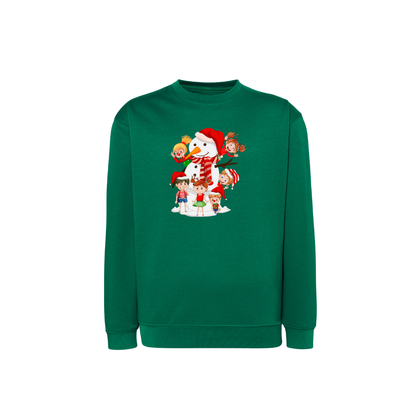 Sweatshirt Estampa De Natal Boneco de Neve e Crianças